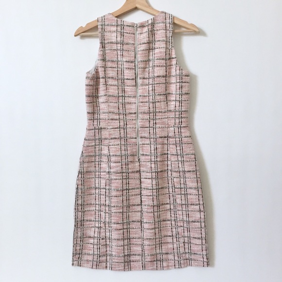 Loft Striped Boucle Sheath Dress Candy Coral Pink - Picture 5 of 8